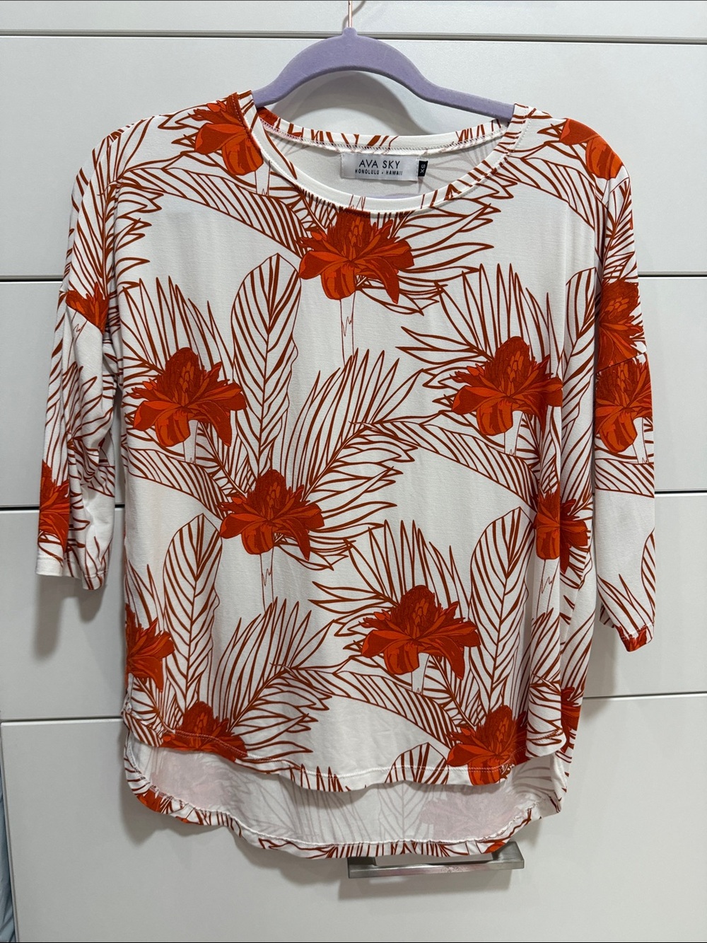 AVA SKY, top Cambria, auburn torch ginger, long Sleeve , jersey size XS